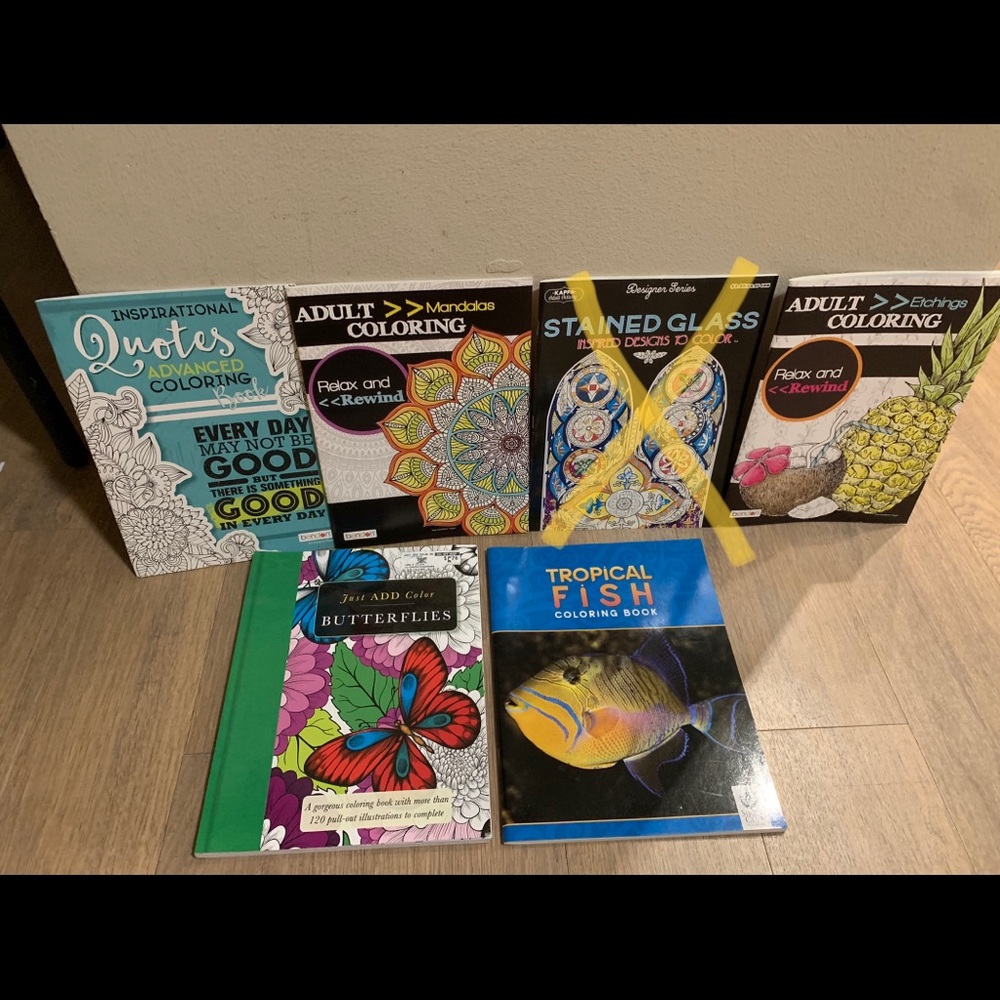 NWT 6 Adult/teen Coloring Books